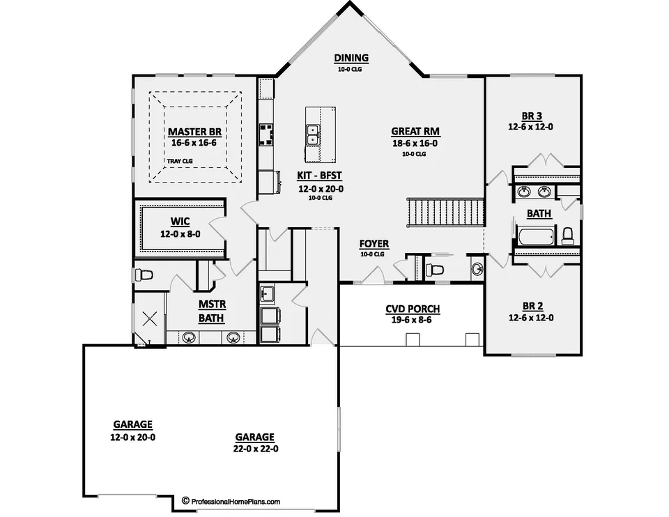 The Royalton main level floor plan